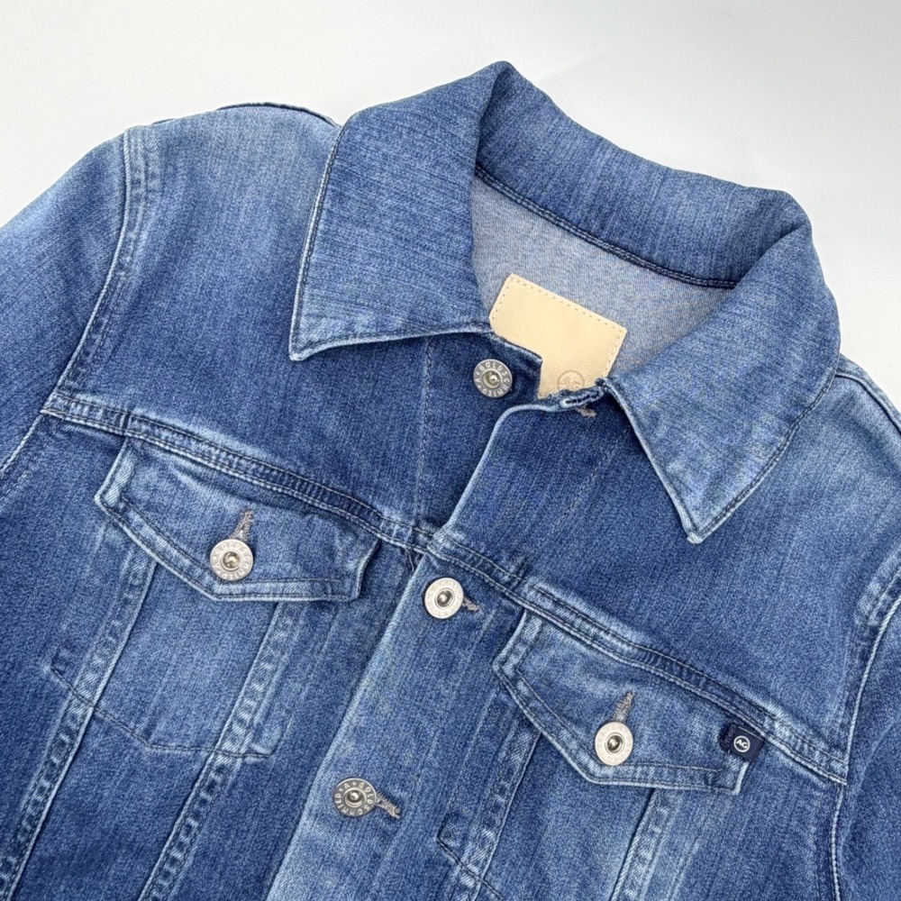 AG Denim Jacket Womens Large Blue Adriano Goldschmied Trucker Classic Wash